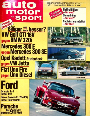 Deckblatt Auto Motor und Sport (01/1986)